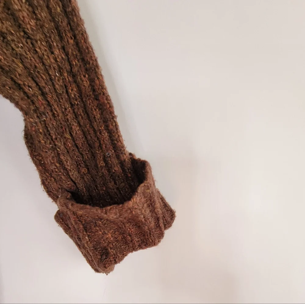 Maurices Brown Knit Hooded Cardigan Sweater Button Front Size M - Picture 4 of 11